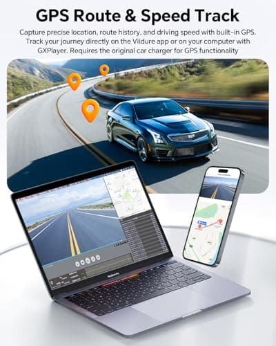 Dash Cam Front and Rear, 4K Full HD Dual Dash Camera for Cars, Free 64GB Card Included, Built-in 5G WiFi & GPS, Car Camera Dashcams for Cars with Night Vision, Parking Monitor, WDR, Emergency Lock 6