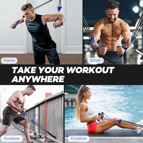 310lbs Heavy Resistance Bands for Working Out, NITEEN Resistance Bands with Handles Weight Exercise Bands for Men Women, Workout Bands with Door Anchor and Ankle Straps Strength Training Equipment 8