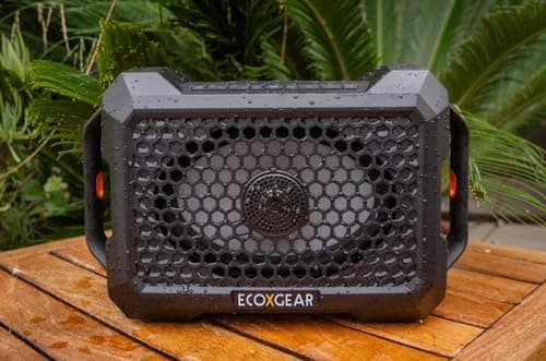 ECOXGEAR Defender: Outdoor Portable Bluetooth Speaker, 121dB Massive Sound, Waterproof and Drop Proof, with LED Party Lights, Pair up to 100, 25+ Hours Playtime (Black Oak) 8