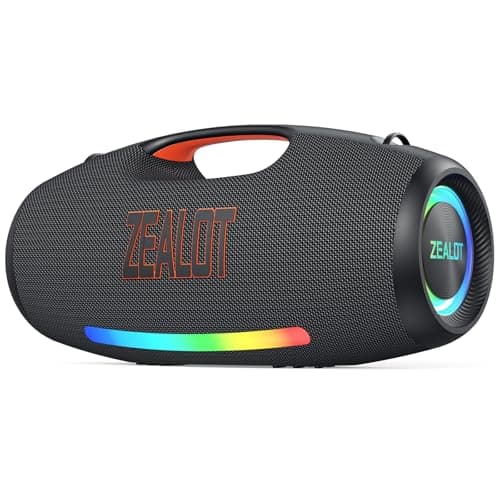 ZEALOT 250W Big Bluetooth Speaker with Bass, Portable Speaker with Subwoofer, Gift for Men, Wireless Speaker for Party, HiFi Stereo, IPX6 Waterproof, EQ, LED, 48000mAh, Outdoor, Pool, Beach