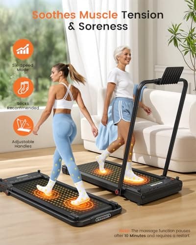 ANCHEER Folding Treadmill with Incline, 2.5HP Under Desk Treadmill for Home, 300lbs Low Noise Walking Pad with Remote Control and Handle Bar, Forest Green 7