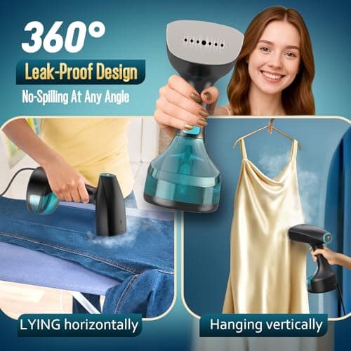 Steamer for Clothes, 1900W Strong Penetrating Steam Portable Handheld Garment Steamer Clothes Steamer with 3 Steam Settings, Fabric Brush, 300ml Big Capacity, Travel Steamers Iron Safe Removes Wrinkle 6