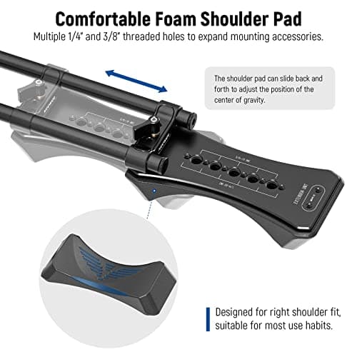 NEEWER Universal Shoulder Rig Kit, 16"/40cm Extended 15mm Rod Support System Camera Stabilizer for DSLR Camcorder for Filmmaking, Compatible with SmallRig Follow Focus/Lens Support/Matte Box, SR004 6