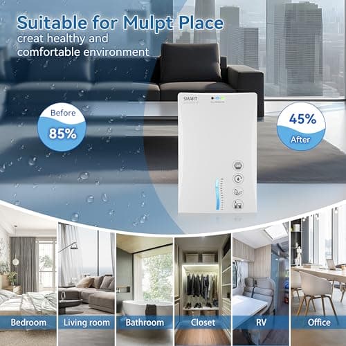 CiiVii Dehumidifiers for Home 68oz Auto Shut Off Dehumidifier with Drain Hose, Ultra Quiet Portable Bedroom Dehumidifier Suitable for Basement, Bathroom, RV, Closet, (323 sq.ft) 7