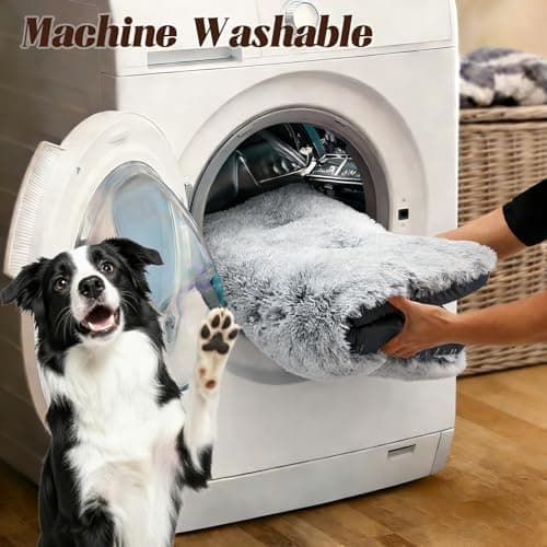 KISYYO Premium Washable Orthopedic Dog Bed – 35" Extra Large Crate Mat with Non-Slip Base, Plush Support for Pets Up to 65 lbs, Grey 5