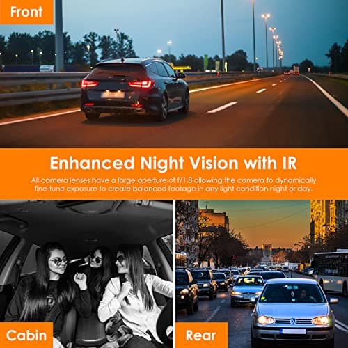 RexingUSA V2 PRO AI Dash Cam 3-Channel Front/Cabin/Rear 1080p Recording with Mobile App Night Vision Camera w/Front Collision Warning, Pedestrian Alert, Lane Departure Warning,Clear to Go Alert 5