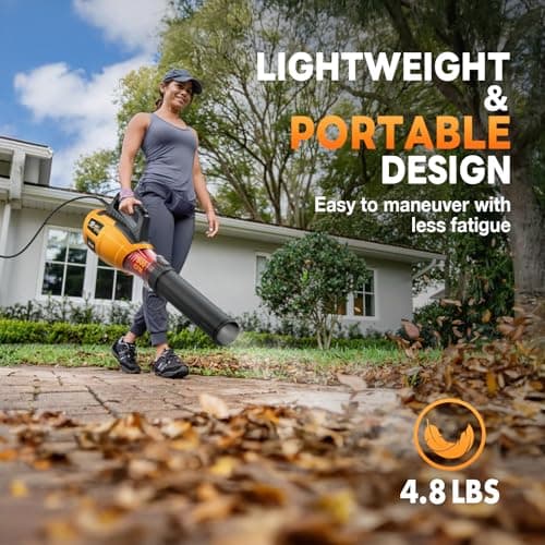 ALLOYMAN 13AMP Corded Electric Leaf Blower, 800CFM 140MPH Powerful Plug-in Blower, Lightweight & Portable Electric Leaf Blower for Lawn Care, Patio Cleaning, Yard Dust & Fallen Leaves 5