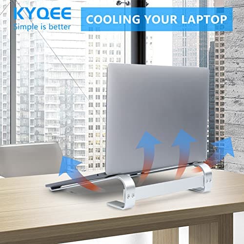 KYQEE Laptop Stand for Desk, Ergonomic Aluminum Laptop Riser, Ventilated Notebook Stand Compatible with MacBook Air Pro, Dell XPS, HP, More 11-17.3 Inches Work from Home 6