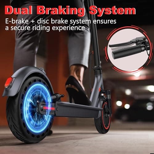 Maxshot Electric Scooter, 8.5" /10" /14" Tire, 16/19/22 Mph Top Speed, 12/16/21/27/28/49/50 Miles Long Range, Folding Escooter for Adults and Kids with Seat Bag, Dual Braking, Dual Suspension, App 9