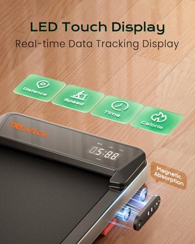 TREAFLOW Walking Pad,Treadmill with Incline for Home Office, 2.5HP Portable Under Desk Treadmill with 265 Lbs Capacity,Remote Control 7