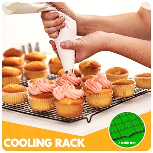 2 PCS Cooling Racks for Cooking and Baking, 15x10 Inches Stainless Steel Cooling Rack, Sheet Pan with Wire Rack for Baking Sheet, Bacon Rack Oven Safe Fits Jelly Roll Sheet Pan - Black 7