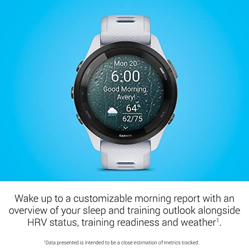 Garmin Forerunner 265 Running Smartwatch, Colorful AMOLED Display, Training Metrics and Recovery Insights, Whitestone and Tidal Blue 5