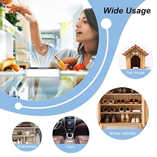 Mini USB Fridge Deodorizer with Led Display, Rechargeable Refrigerator Deodorizer, Reusable Fridge Odor Eliminator for Fridge, Car, Closet, Wardrobe, More Effective Than Baking Soda and Charcoal Bags 7