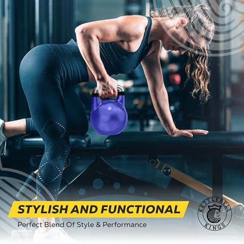 Kettlebell Kings Competition Kettlebells Weight - 33mm handle - 14 KG - Hand weights Workout Gym Equipment and Strength training sets for Women and Men - Weights set for Home Gym - 4-32KG 6
