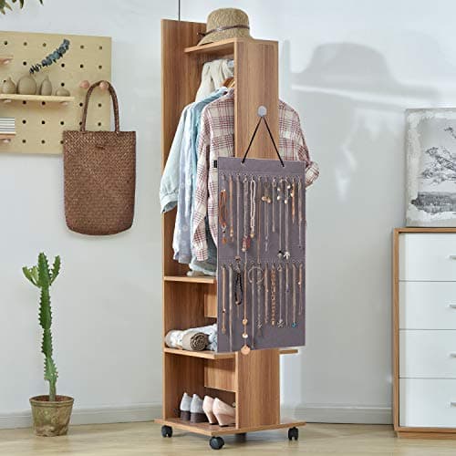 AFUOWER Jewelry Organizer Hanging Necklace Storage Holder for Girl Women 24 Hooks Organizer for Holding Jewelries 1 Pack (Gray) 6