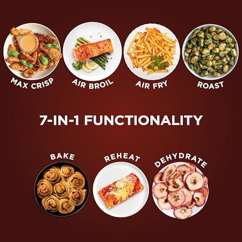 Ninja | Air Fryer Pro XL | 6.5QT Capacity fits up to 9lbs of Wings| 7-in-1 Max Crisp, Broil, Air Fry, Roast, Bake, Reheat & Dehydrate | Dishwasher Safe Parts | Space Saving | Grey | AF182AMZ 6