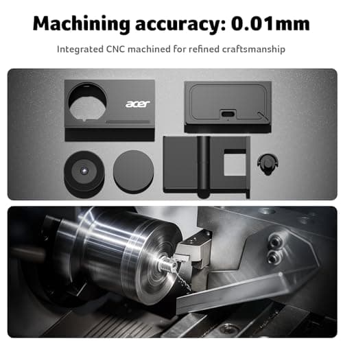 acer 4K Webcam for PC/Mac with All-Metal Unibody Sculpted, Sony 1/2" Sensor, PDAF, 2 Noise Reduction Mics, Privacy Cover, Lightweight, Fast Cooling, Streaming Camera for Live Meeting Commerce Gaming 7