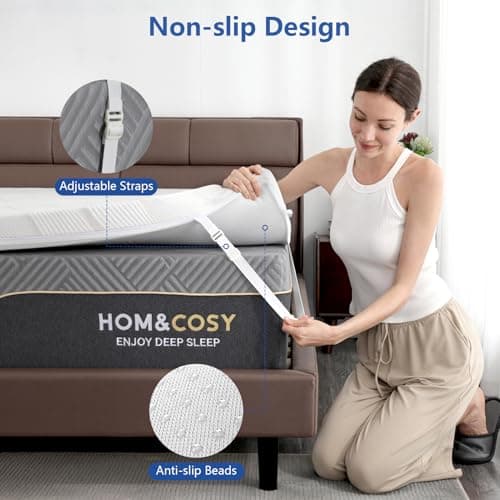 3 Inch Full Size Firm Mattress Topper with Ice Silk Cover, Premium Cooling Gel+Bamboo High Density Memory Foam Mattress Topper, CertiPUR-US Bed Topper for Pain Relief, 74"x54" 5