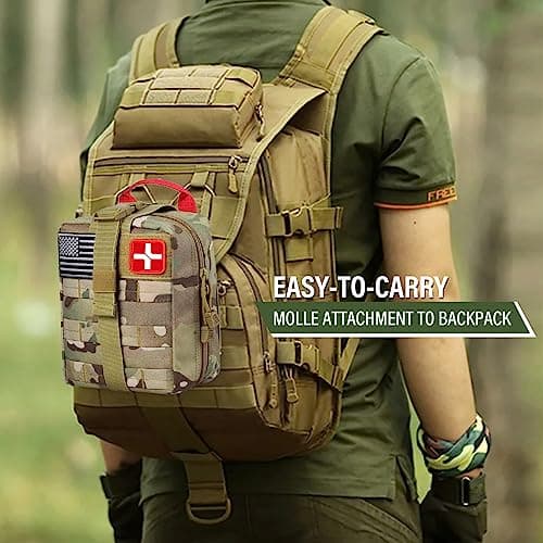 Survival First Aid Kit, Molle Medical Pouch 282PCS Outdoor Emergency Survival Gear and Equipment for Hiking Camping Hunting Car Boat Home Travel and Adventures, for Him Men 5