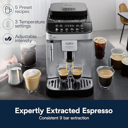 De'Longhi Magnifica Evo Automatic Espresso & Coffee Machine with Manual Milk Frother, Built-in Grinder & Auto-Clean Function - For Latte, Cappuccino, Americano, Iced Coffee, ECAM29043SB 5