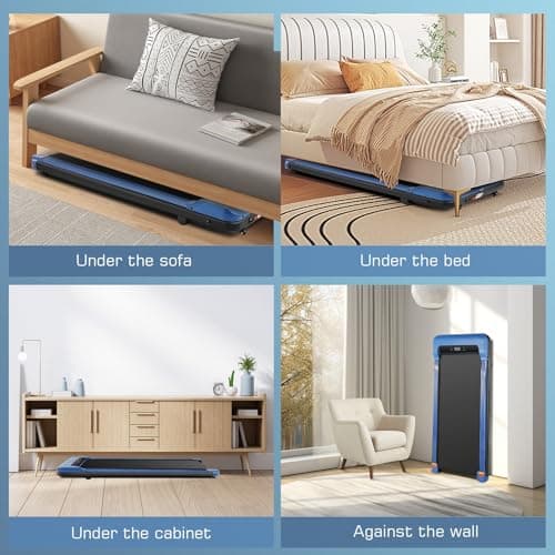 Ancheer Walking Pad, Max 300 Lbs Capacity, Under Desk Treadmills for Home Office, 2.5 HP Quiet Portable Walking Treadmill with LED Screen/Remote Control Black 7