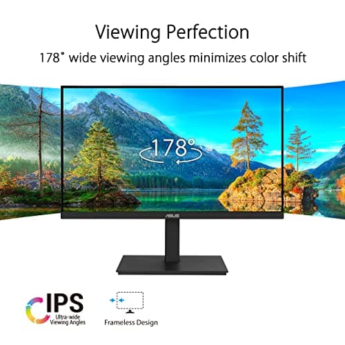 ASUS 23.8” 1080P Docking Monitor (VA24ECPSN) - Full HD, IPS, 75Hz, Adaptive-Sync, Speakers, Eye Care, Low Blue Light, Flicker Free, USB-C, RJ45, HDMI, Frameless, Height Adjustment, VESA Wall Mountable 3