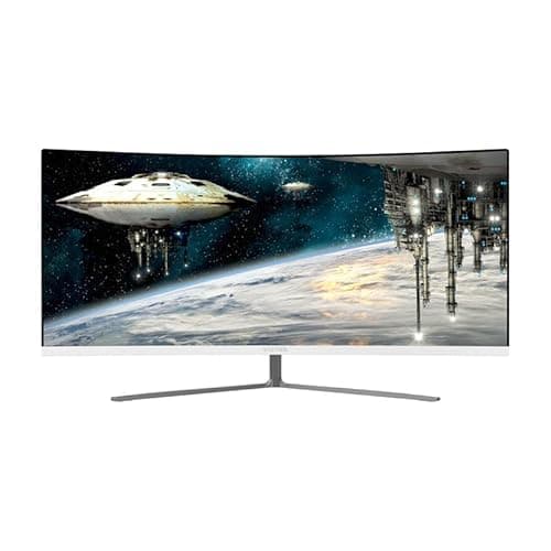Generic Viotek GN34CW 34” Ultrawide QHD Curved Professional Monitor 100Hz 21:9 with FreeSync, HDMI, DP or DVI ports - White (Renewed) 2
