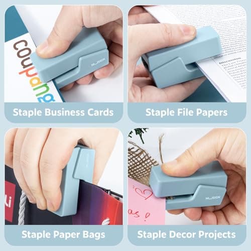 NUSIGN Mini Stapler with 830 Staples, Small Cute Desk Staplers, 25 Sheet Capacity, Blue 5