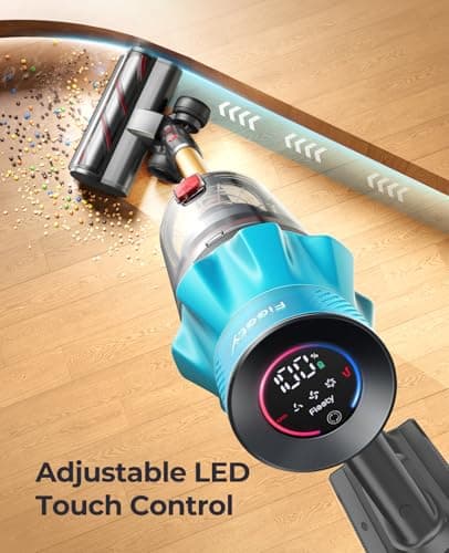 Cordless Vacuum Cleaner 600W/50Kpa, Stick Vacuum Cleaners 65 Mins Max Runtime with Charging Dock, Self-Standing Handheld Vacuum with Touch Display, 6-in-1 Vacuum Cleaner for Carpet/Hard Floor/Pet Hair 6