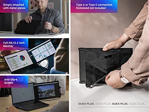 Mobile Pixels Duex Plus Portable Monitor for Laptops, USB C/USB A Plug and Play 13.3" Laptop Screen Extender 8