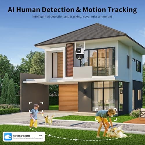 Alaga Outdoor Security Camera,Black Light Full Color Night Vision,F1.0 Dual Lens,AI Motion Detection,5G and 2.4G WiFi,Weatherproof,Two Way Audio,360° Detailed Coverage,Cloud and Local Storage 6