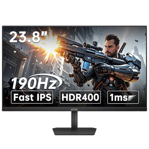 KTC 24 inch 190Hz/180Hz Gaming Monitor,HDR 400 Fast IPS Screen,FHD 1080P Monitor, 133% sRGB,AdaptiveSync,1ms Response Time,HDMI *2&DP*1,Tilt Adjustable, Eye Care