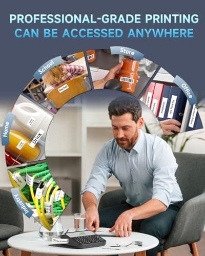 Vixic 18mm Label Maker, Label Maker Machine with-Tape 3/4 Inch, D480BT Bluetooth Wide Label Makers Large Print with Backlit Screen Rechargeable, Labeler Waterproof-Labels for Home Office School Gifts 6