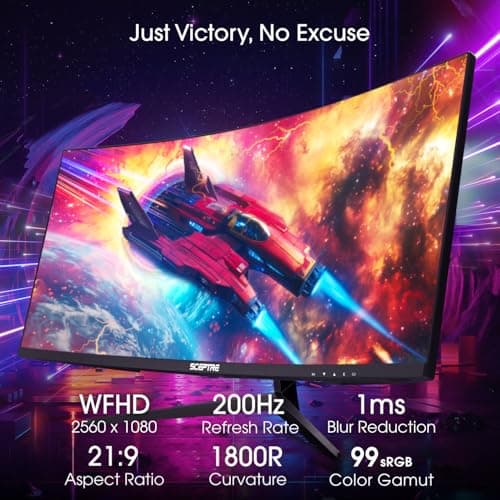 New! Sceptre Curved 30-inch Gaming Monitor 200+Hz FreeSync Build-in Speakers 2560 x 1080p HDMI DP Machine Black 2026 (C305B-200UN Series) 7