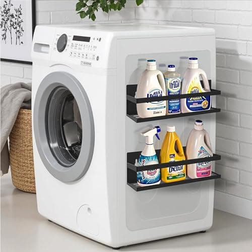 SMRCAD Magnetic Spice Rack for Refrigerator Seasoning Organizer for Spice Fridge Shelf storage Magnetic Shelf with Hook for Oven (4pack-Cut out-Black) 5