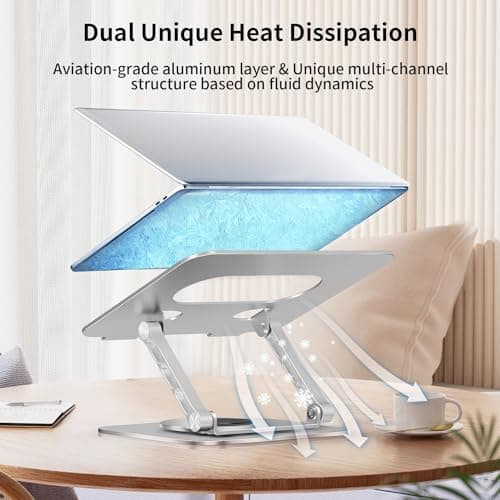 Alumuxx Adjustable Laptop Stand - 24 lbs Innovative Load Capacity - Fits 10-17.4" Laptops - Lifetime Laptop Stand Warranty - with Patented Stability & 720°Rotating Structure - Aviation-Grade Aluminum 5