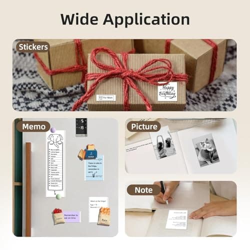 ORGSTA Sticker Printer Mini Printer S002 PrintPods Bluetooth Portable Sticker Maker with 1 Roll Paper Thermal Inkless Label Maker Machine Impresora Portátil Instant Print for Notes, Journal, DIY, Gift 9