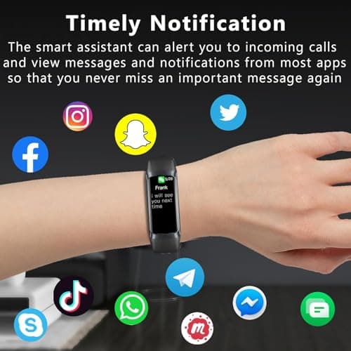 Fitness Tracker with Heart Rate/Blood Oxygen/Sleep Monitor, 20+ Sports Modes Smart Watches for Women/Men, Activity & Step Tracker Smart Watch for Android/iOS Phones (Dark Black) 5