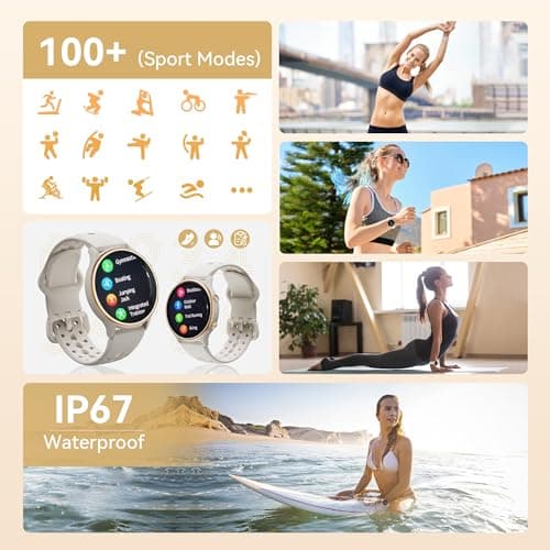 KEEPONFIT Smart Watches for Women, Fitness Tracker with Heart Rate & SpO2 Monitor, IP67 Waterproof Activity Tracker for Men & Women, Smart Watch for Android Phones and iPhone Compatible (Gray) 5