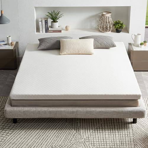 RECCI Memory Foam Mattress Topper, Pressure-Relieving Mattress Topper for Back Pain, Non-Slip Design with Removable & Washable Cover, CertiPUR-US Certified, 3 Inch Twin
