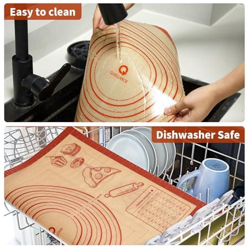 Silicone Baking Pastry Dough Mat - 28x20Inch Extra Large Cookie Bread Rolling Mats Sheet, Nonstick Kitchen Counter Kneading Board, Thick Reusable Pie Cookies Pizza Fondant Making Matt with Measurement 6