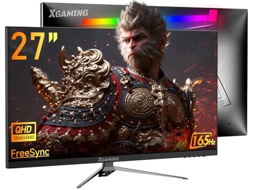 XGaming 27 Inch Curved Monitor 2K 165Hz 1500R, QHD 2560 x 1440p Gaming Computer Display, 16:9 HDMI, 1ms, FreeSync, 99% sRGB, Eye Care HDR PC Screen Built-in Speakers, VESA, Tilt Adjustable