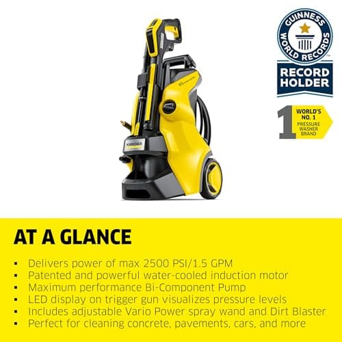 Kärcher Pressure Washer, K5 Power Control, Max 2500 PSI, 32 ft. Hose, 2 Spray Wands - 1.55 GPM 7