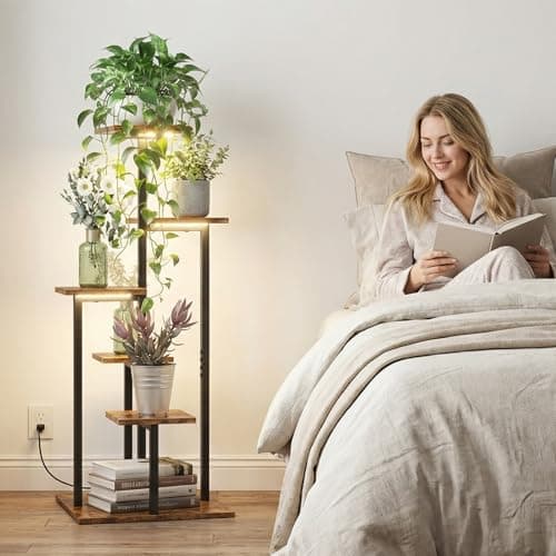 VonDream 5 Tier Plant Stand Indoor, Tiered Plant Stands for Indoor Plants Multiple, Corner Flower Stand for Living Room, Multi-Layer Vintage Design Plant Shelf 8