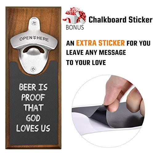 Gifts for Men Dad Husband, Wall Mounted Magnetic Bottle Opener, Unique Christmas Beer Gift Ideas for Him Boyfriend, Stocking Stuffers Cool Stuff Gadgets, Birthday Anniversary Housewarming Presents 5