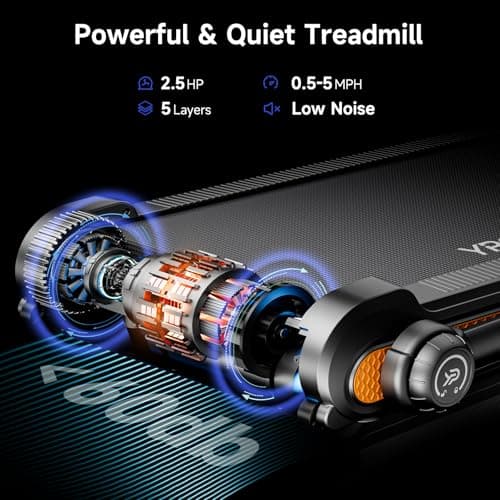 YPOO Foldable Treadmill with Incline, LED Display, Handle Bar, 300 lbs Capacity, Walking Pad for Home Use 7