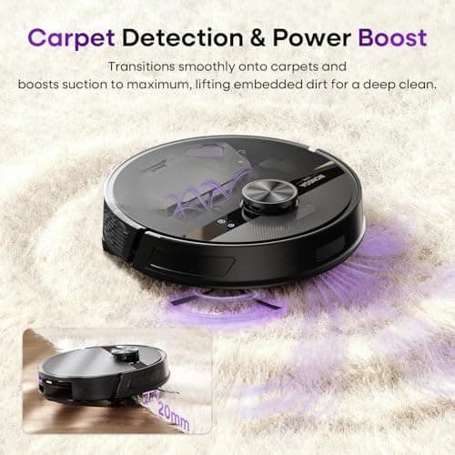 MONSGA Robot Vacuum and Mop Combo, 7000Pa Robotic Vacuum with Lidar Navigation, 180mins Runtime, Tangle-Free Robot Mop, 5 Editable Maps, APP/Remote/Voice Control, Ideal for Hard Floors and Carpets 8