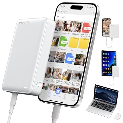 NEWQ Hard Drive for Phone & Computer: USB Flash Storage Device Photo Memory Stick for iPhone, iPad, MacBook Compatible with Apple iOS & Android Cellphone Backup Pictures, Videos, Etc (1, TB)