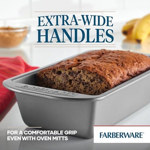 Farberware Nonstick Bakeware 9-Inch x 5-Inch Loaf Pan, Gray 5