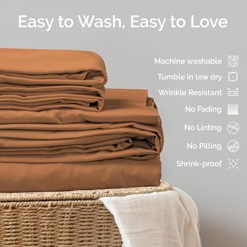 Bamtek Pillow Cases Queen Size Set of 2 Pillowcases 100% Viscose from Bamboo Cooling Pillowcases, Soft & Breathable Pillow Case with Envelope Closure, Tan Pillow Cases (Almond) 9